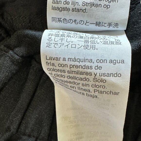 Madewell black linen blend women's size 2 paper bag waist pockets belted shorts - Picture 7 of 9